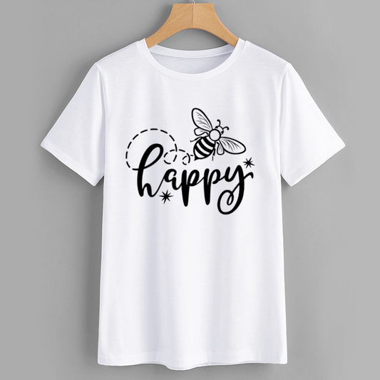 Happy Bee Graphic Tee Shirt