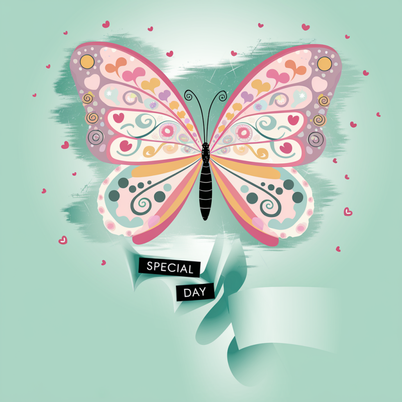 Butterfly Special Day Cotton Graphic T-Shirt