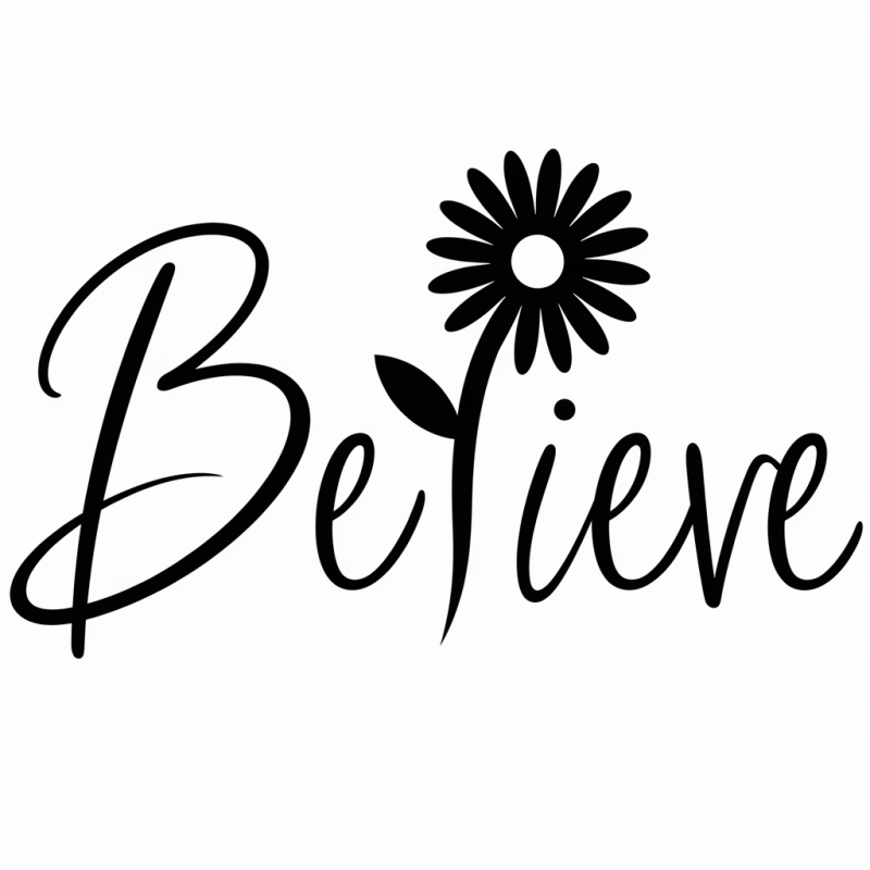 Believe Floral Motivational T-Shirt