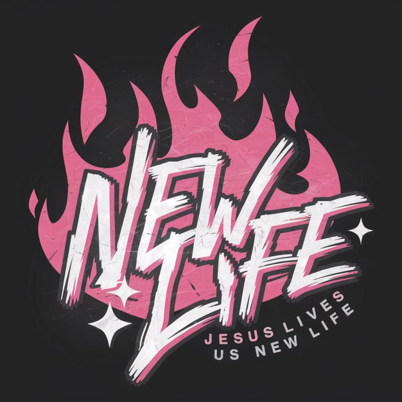 BrandX Pink Flame New Life Cotton T-Shirt