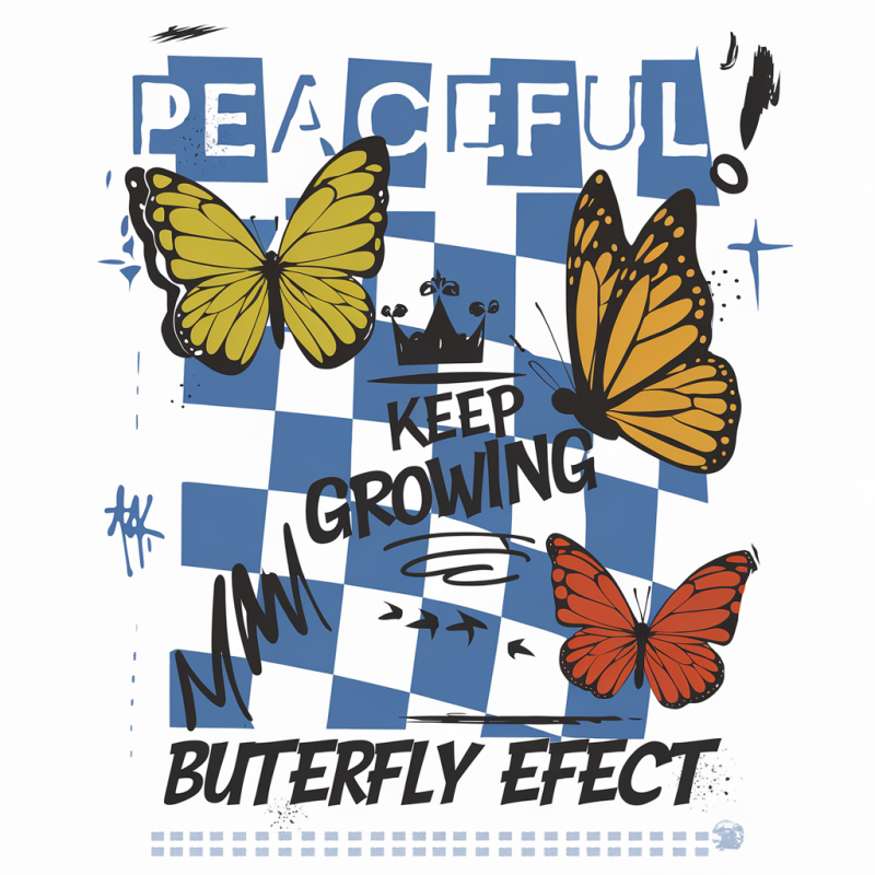 Butterfly Graphic Cotton T-Shirt Casual Tee