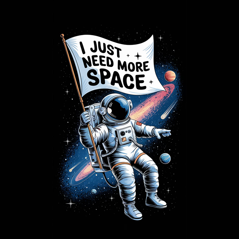 Space Pattern 'I JUST NEED MORE SPACE' T-Shirt