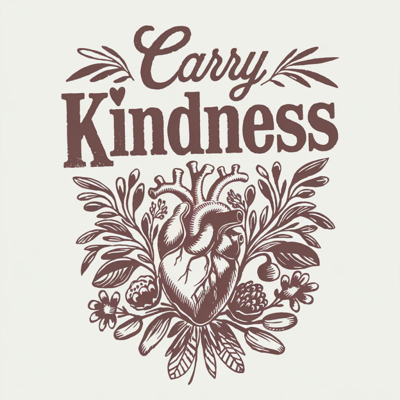 Brand Carry Kindness Graphic Cotton T-Shirt