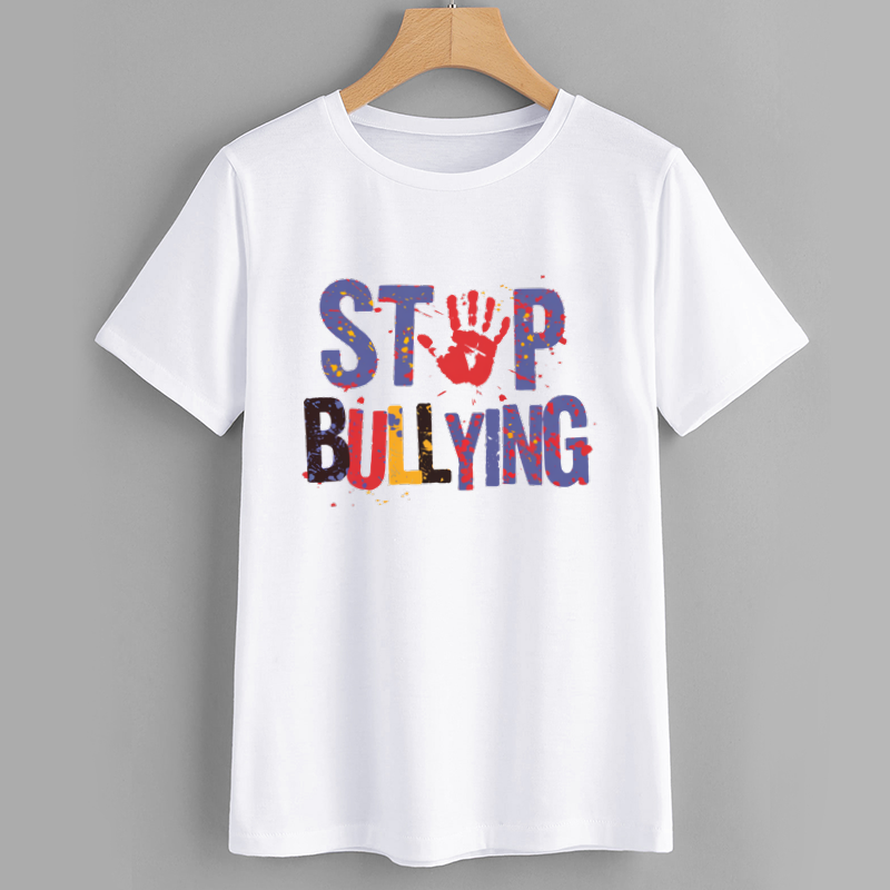 Stop Bullying Graphic T-Shirt - Colorful Anti-Bullying Tee