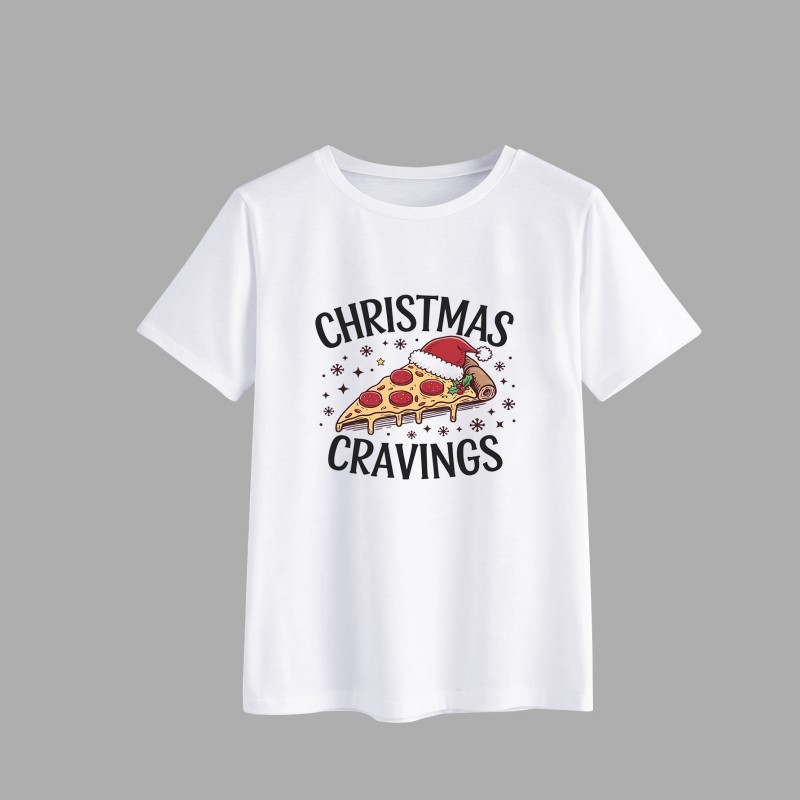 Christmas Cravings Pizza Graphic T-Shirt
