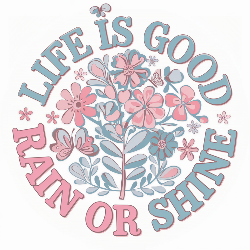Cotton Floral Motivational Quote T-shirt