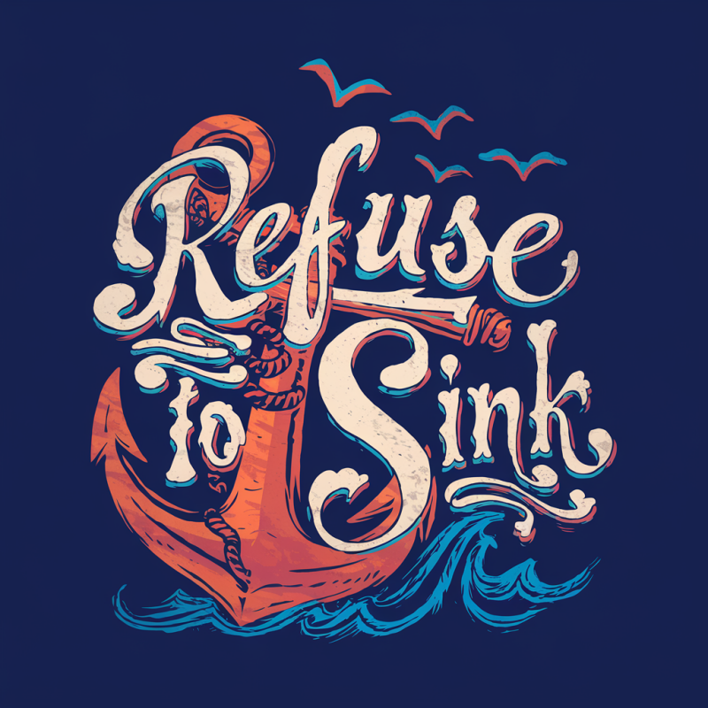 Anchor Refuse-To-Sink Black Cotton T-Shirt