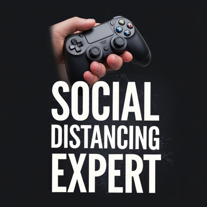 Black Gaming T-Shirt with Controller Graphic