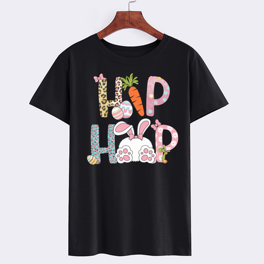 Easter Bunny HIP HOP Graphic Black T-Shirt