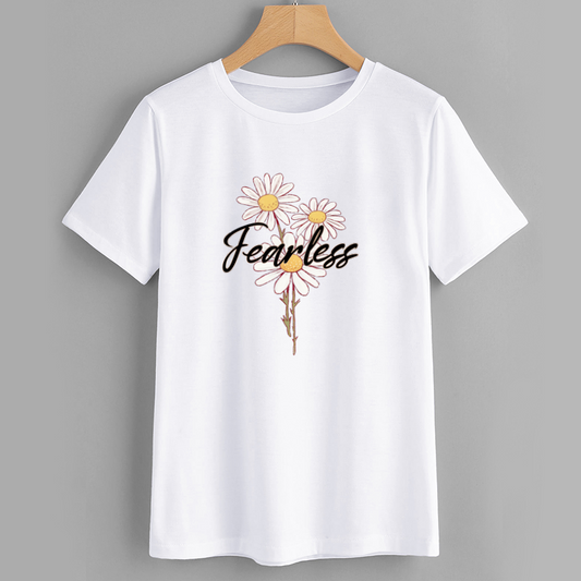 Floral Fearless Graphic T-Shirt for Women