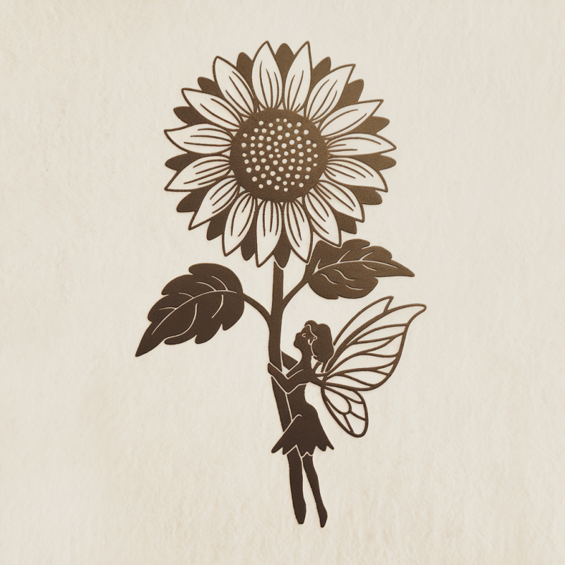 Sunflower Fairy Graphic Cotton T-Shirt