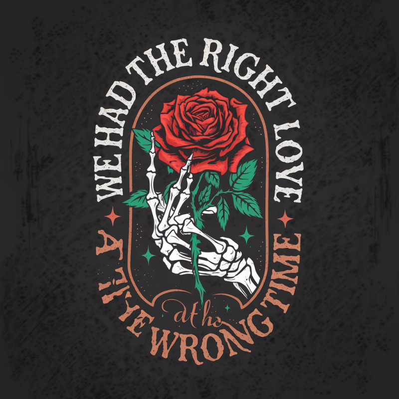 Skeleton Hand Rose Graphic T-Shirt