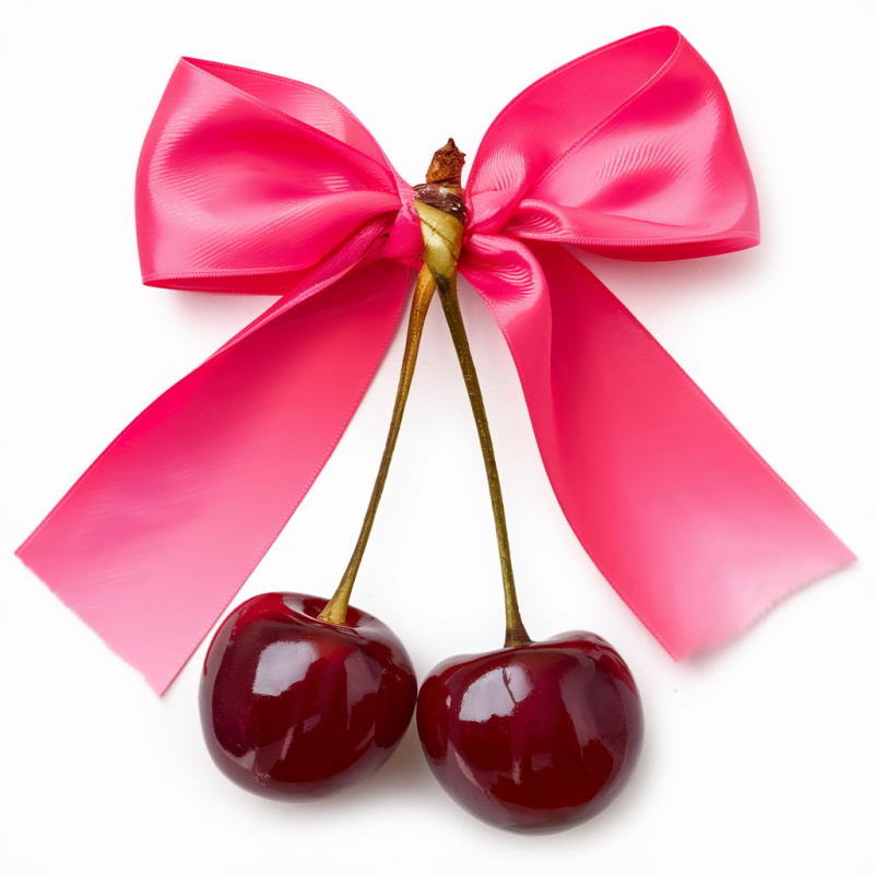 Cherry Bow Graphic White Cotton T-Shirt