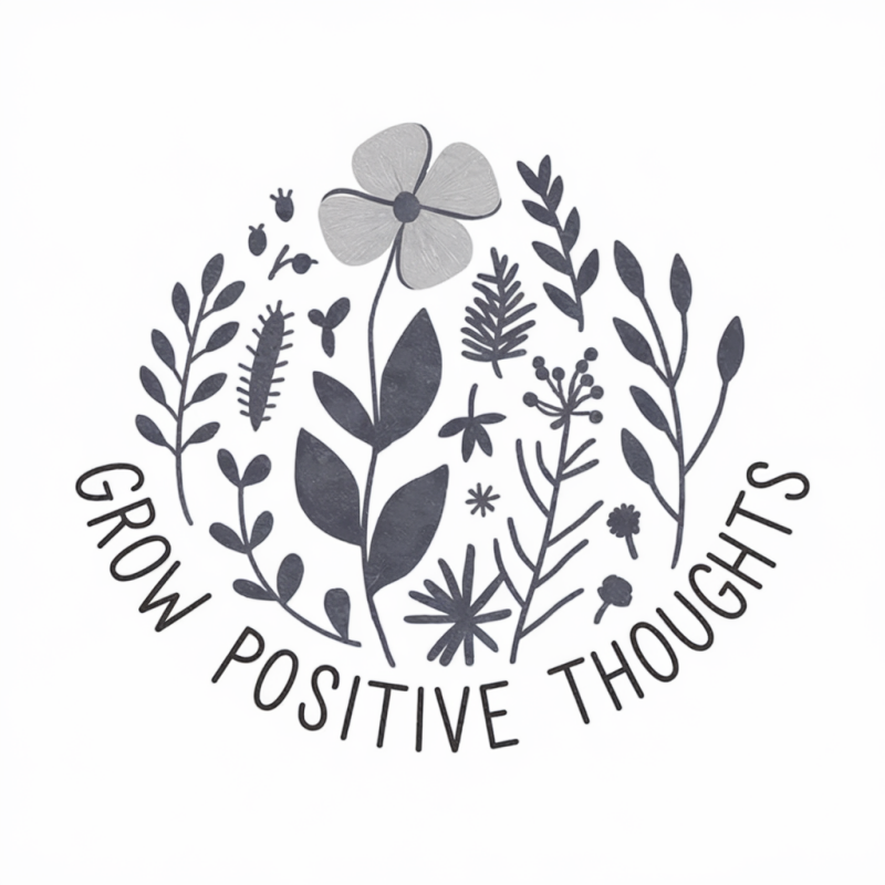 Positive Thoughts Floral Graphic T-Shirt