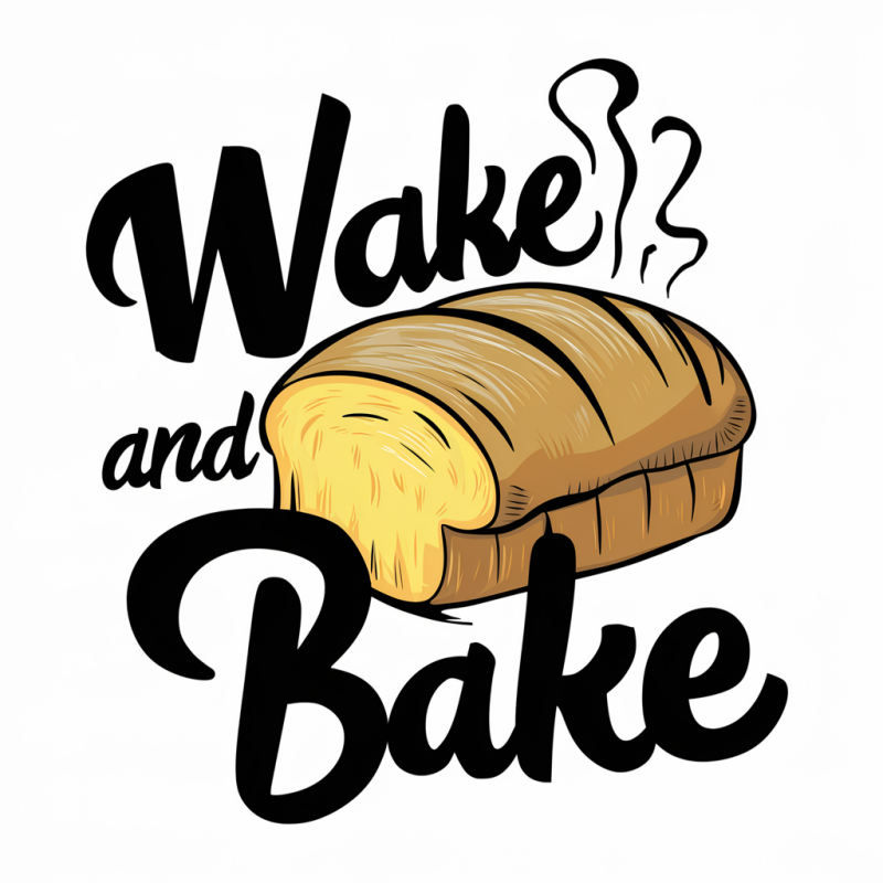 Wake and Bake Funny Bread Graphic T-Shirt