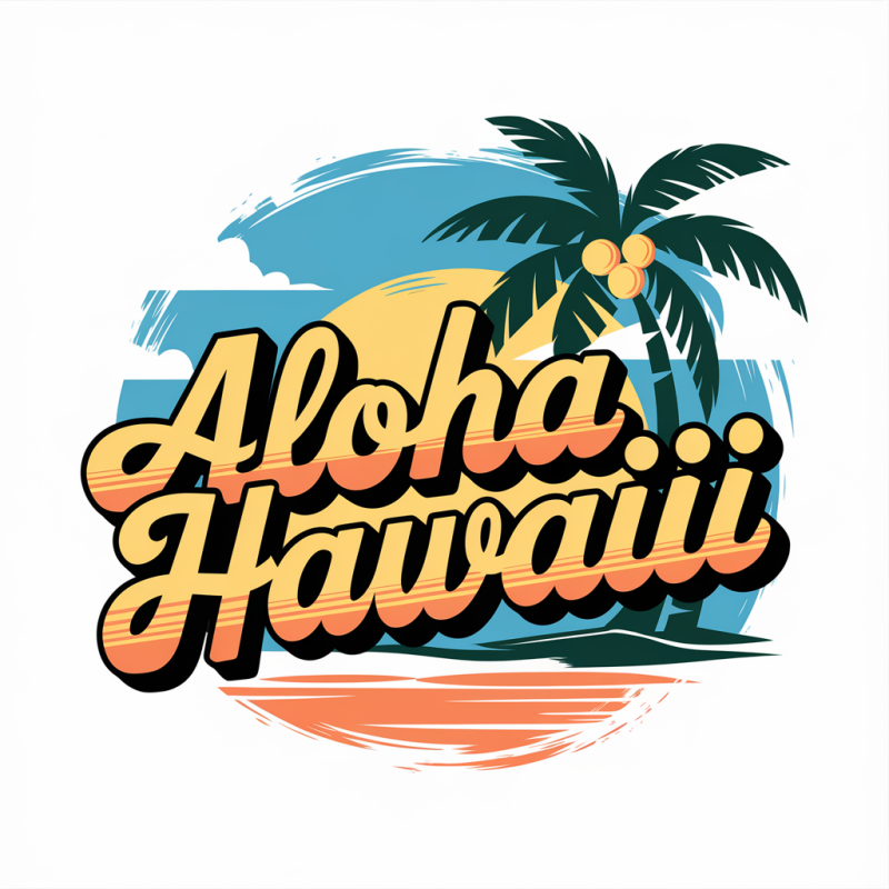 Aloha Hawaii Tropical Graphic T-Shirt