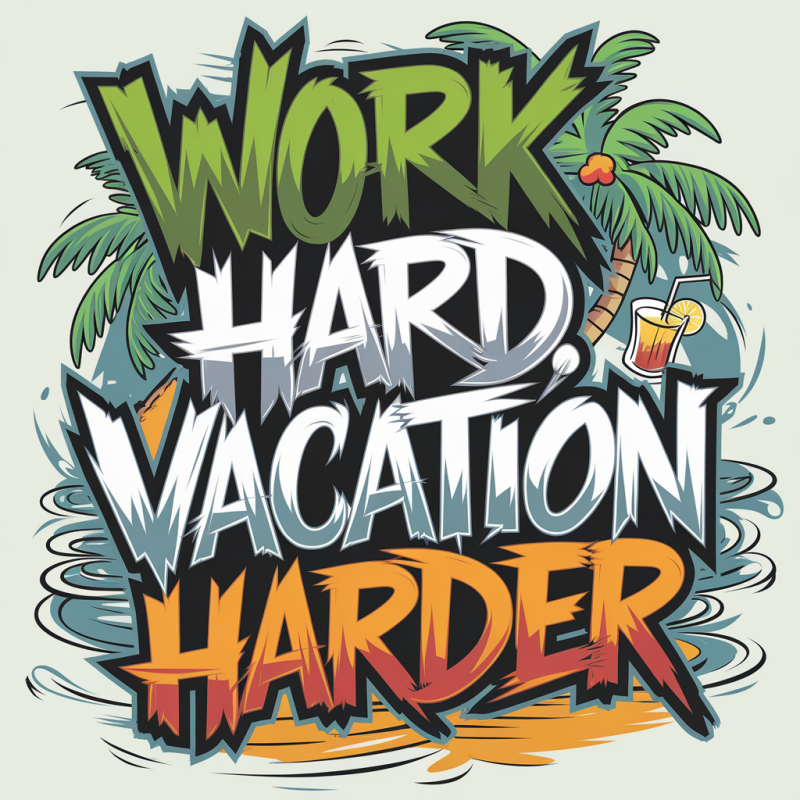 Work Hard Vacation Harder Graphic T-Shirt