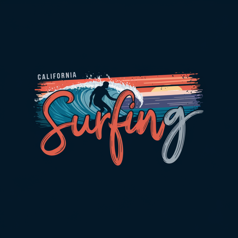 California Surfing Graphic T-Shirt