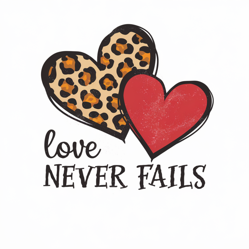 Leopard Print Love Never Fails T-Shirt