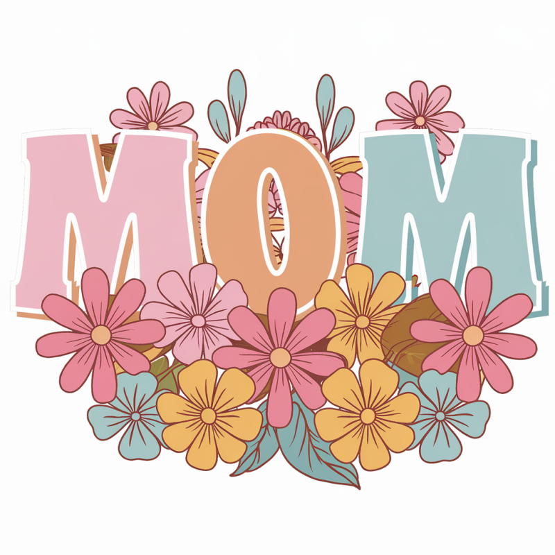 Floral MOM Graphic Cotton T-Shirt