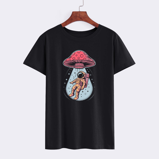 Astronaut and UFO Graphic T-Shirt