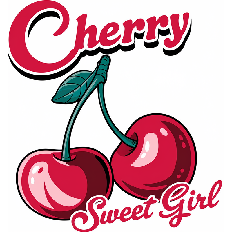 Cherry Pattern 'Cherry, Sweet Girl' T-Shirt