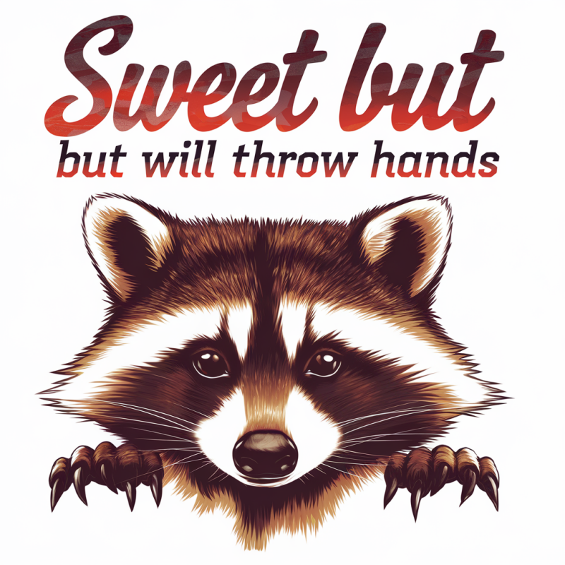 Sweet But Feisty Raccoon Graphic T-Shirt