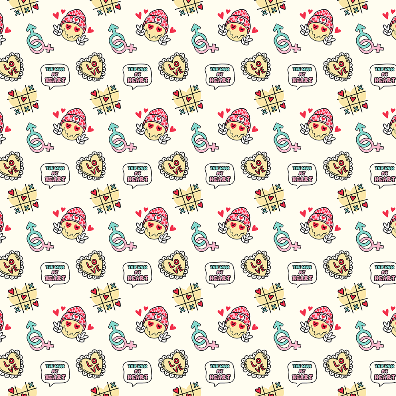 Valentine's Day Pattern Button-Down Shirt