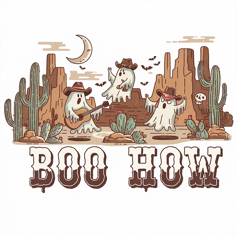 Halloween Pattern Top - 'Boo How' T-Shirt