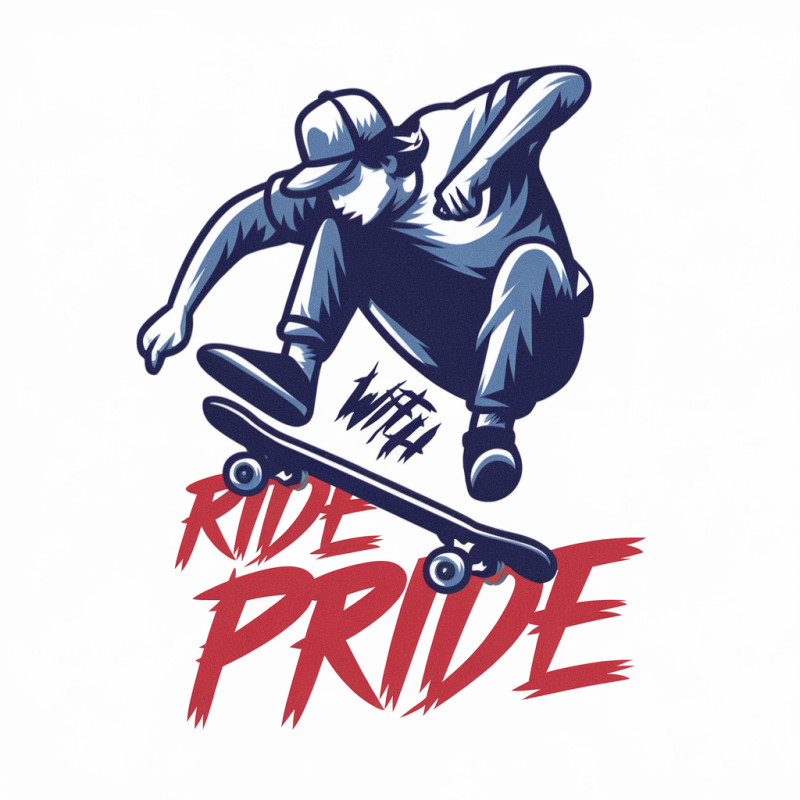 Urban Skater Ride With Pride Graphic T-Shirt