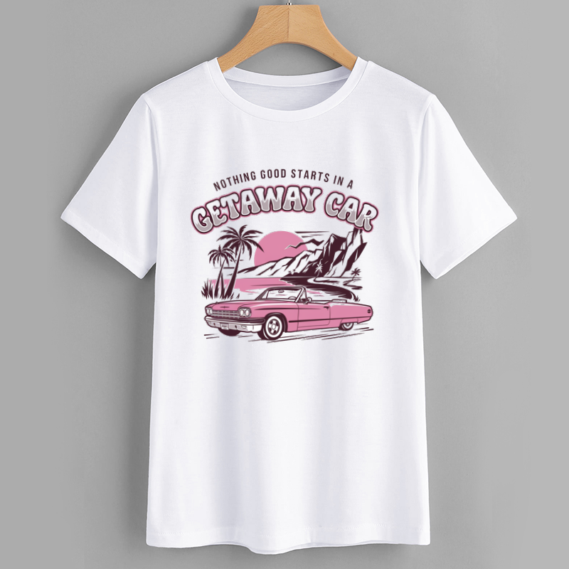 Retro Getaway Car Graphic T-Shirt for Trendy Outfits