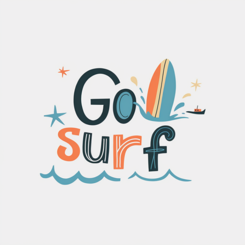 Go Surf Graphic Tee - Casual Summer T-Shirt for Beach Lovers