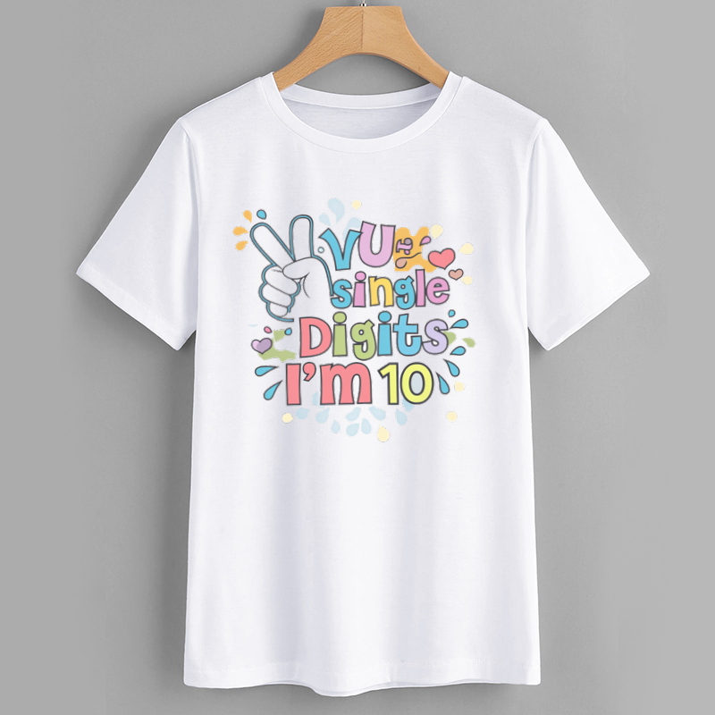 Cute 10th Birthday T-Shirt for Kids - I'm 10 Single Digits