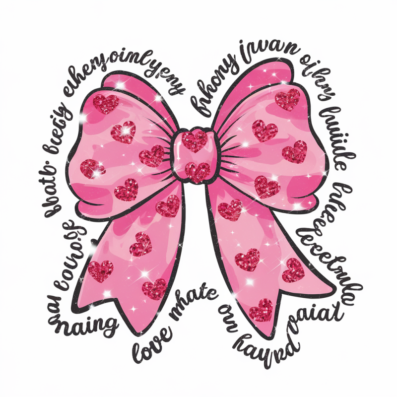 Adorable Pink Bow Graphic T-Shirt