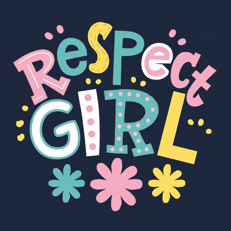 Respect Girl Graphic T-Shirt - Trendy Black Casual Tee