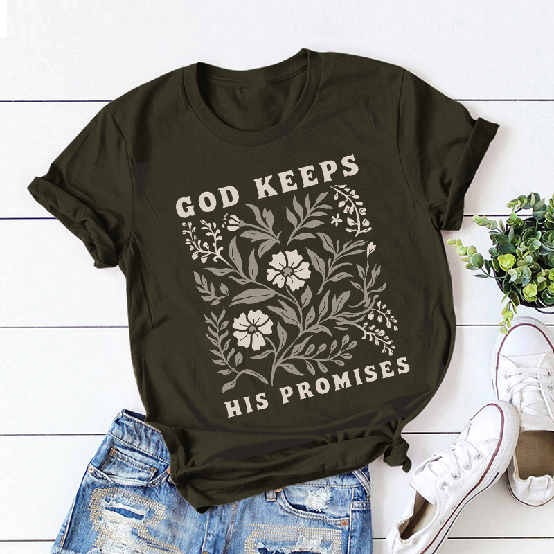 "GOD KEEPS HIS PROMISES" Letter Pattern T-Shirt