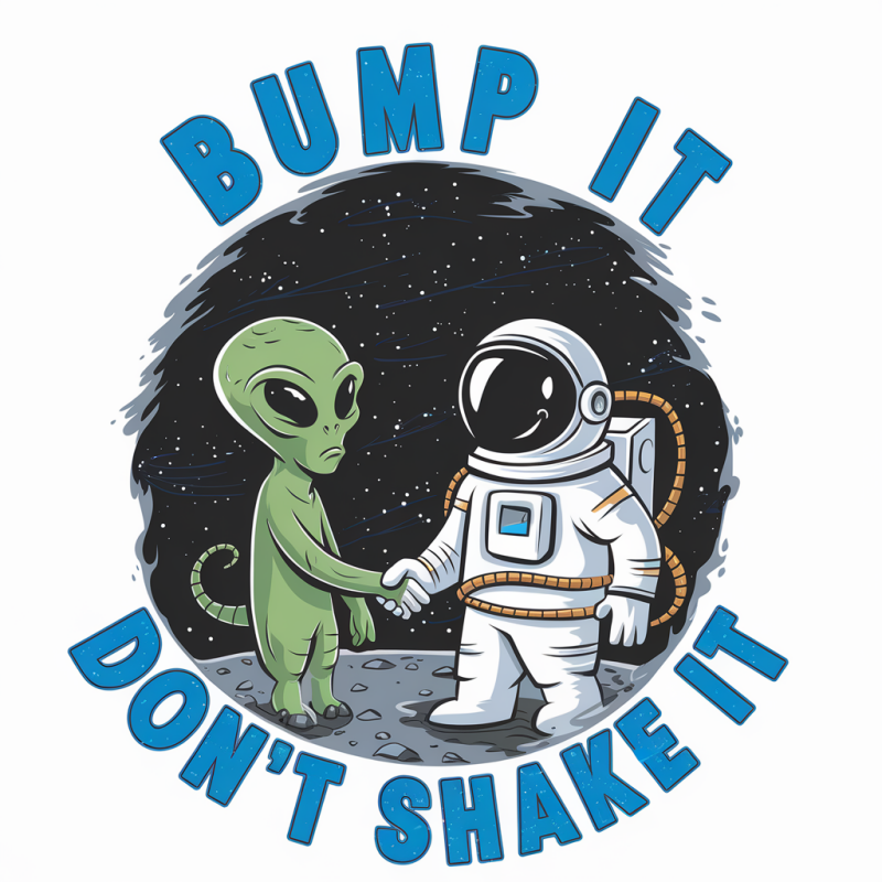 Funny Alien Astronaut Graphic T-Shirt