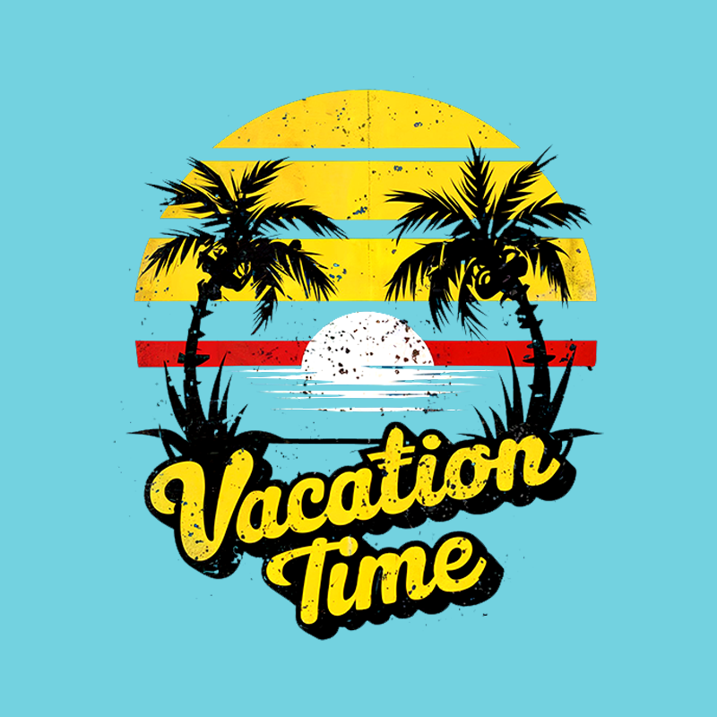 Casual Graphic Top - "Vacation Time" T-shirt