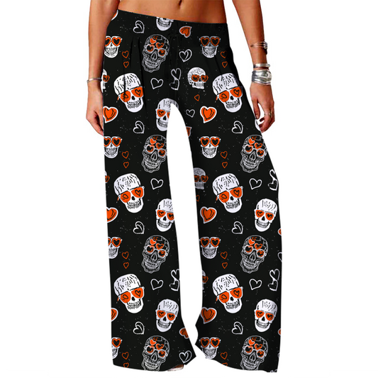 Valentine's Day Casual Pattern Wide-Leg Pants