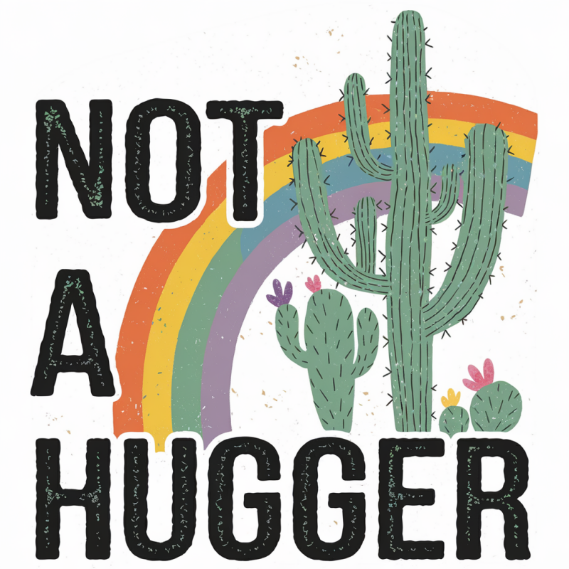 Cactus Not A Hugger Graphic T-Shirt