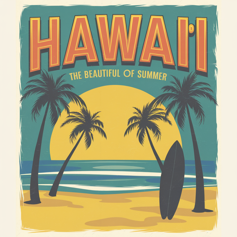 Hawaii Summer Graphic T-Shirt