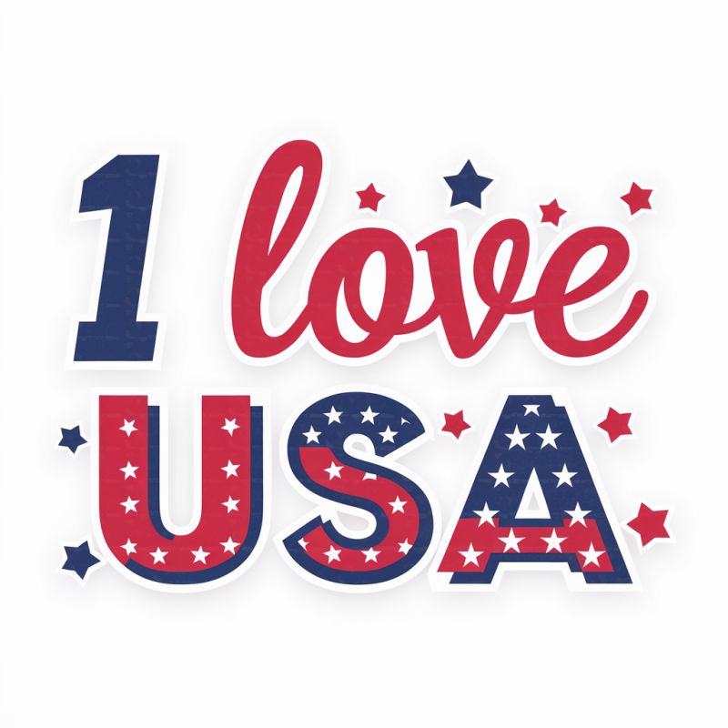 1 Love USA Patriotic T-Shirt