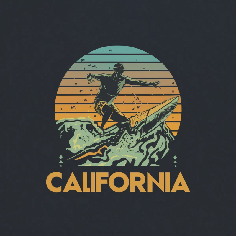 California Surfing Graphic T-Shirt