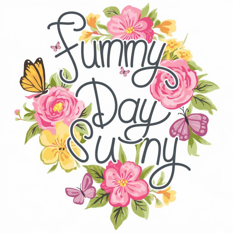 Cotton Floral Print Funny Day Sunny T-Shirt