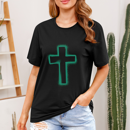 Casual Pattern Cross T-Shirt