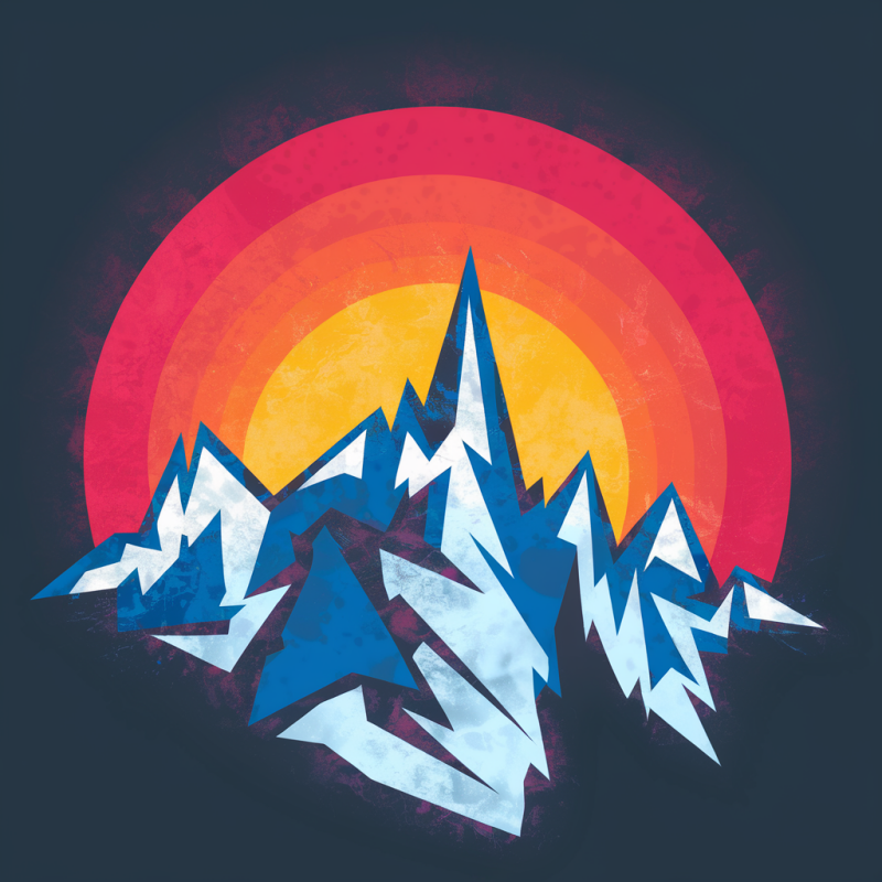 Colorful Mountain Sunset Graphic T-Shirt