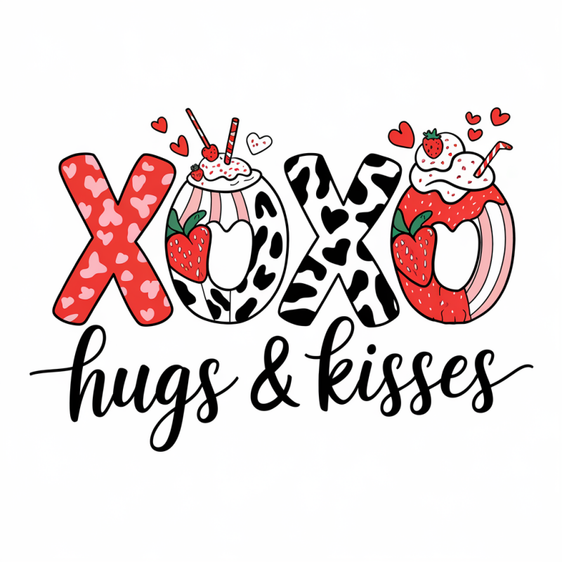 Women's XOXO Hugs & Kisses Graphic T-Shirt