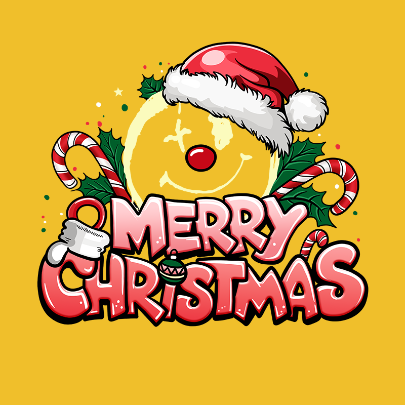 Christmas Smiley Face Top