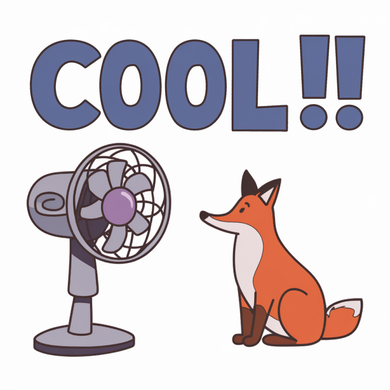 Cool Fox Graphic T-Shirt with Fan Design