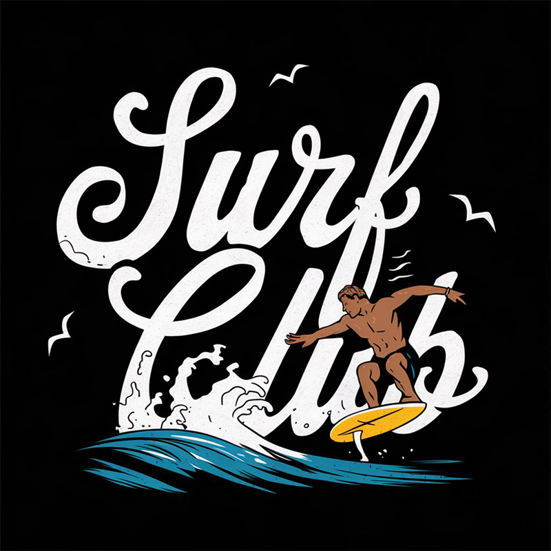 Hawaiian Pattern 'Surf Club' T-Shirt